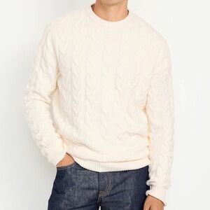 NWOT OLD NAVY Men's Cream Cable Knit Sweater